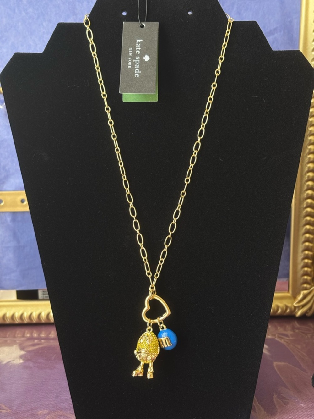The Kate Spade x M&M’s Statement Pendant Necklace 3D peanut RARE!! - Picture 3 of 5